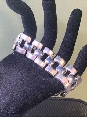 Chunky Silver-Tone Link Bracelet